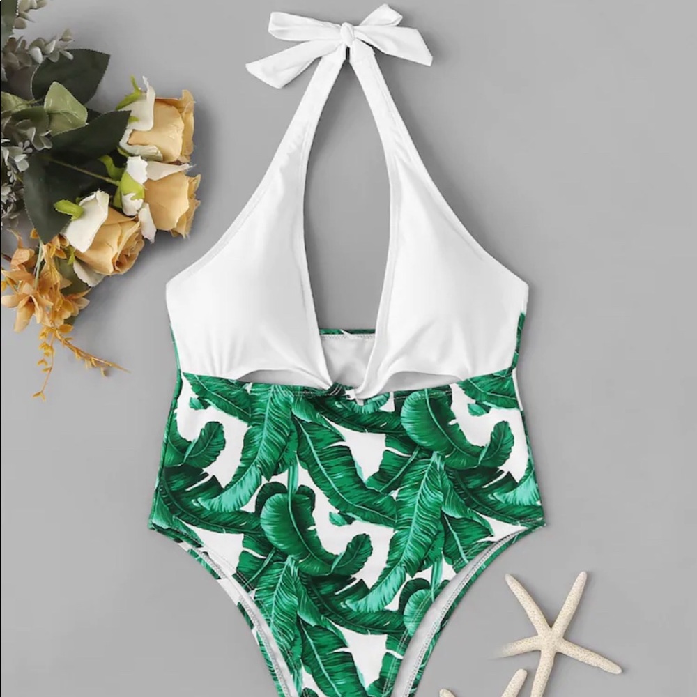 High cut tropical swimsuit